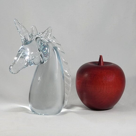 Unicorn Figurine Large Glass Paperweight Mythical Decor Whimsical Art Figure 6½" - Picture 5 of 10